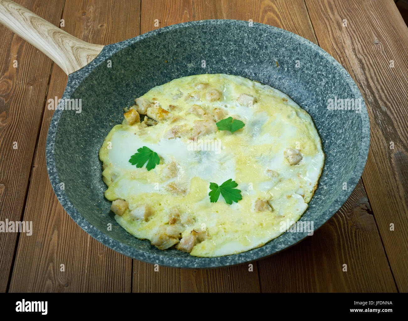 Fish Cake Omelette Stock Photo Alamy