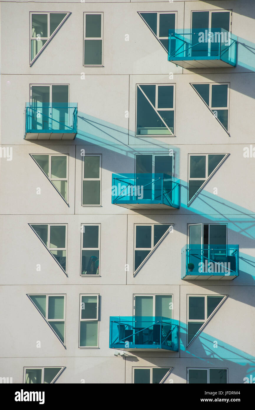 Isbjerget (iceberg) design apartment buildings in Aarhus, Denmark Stock Photo