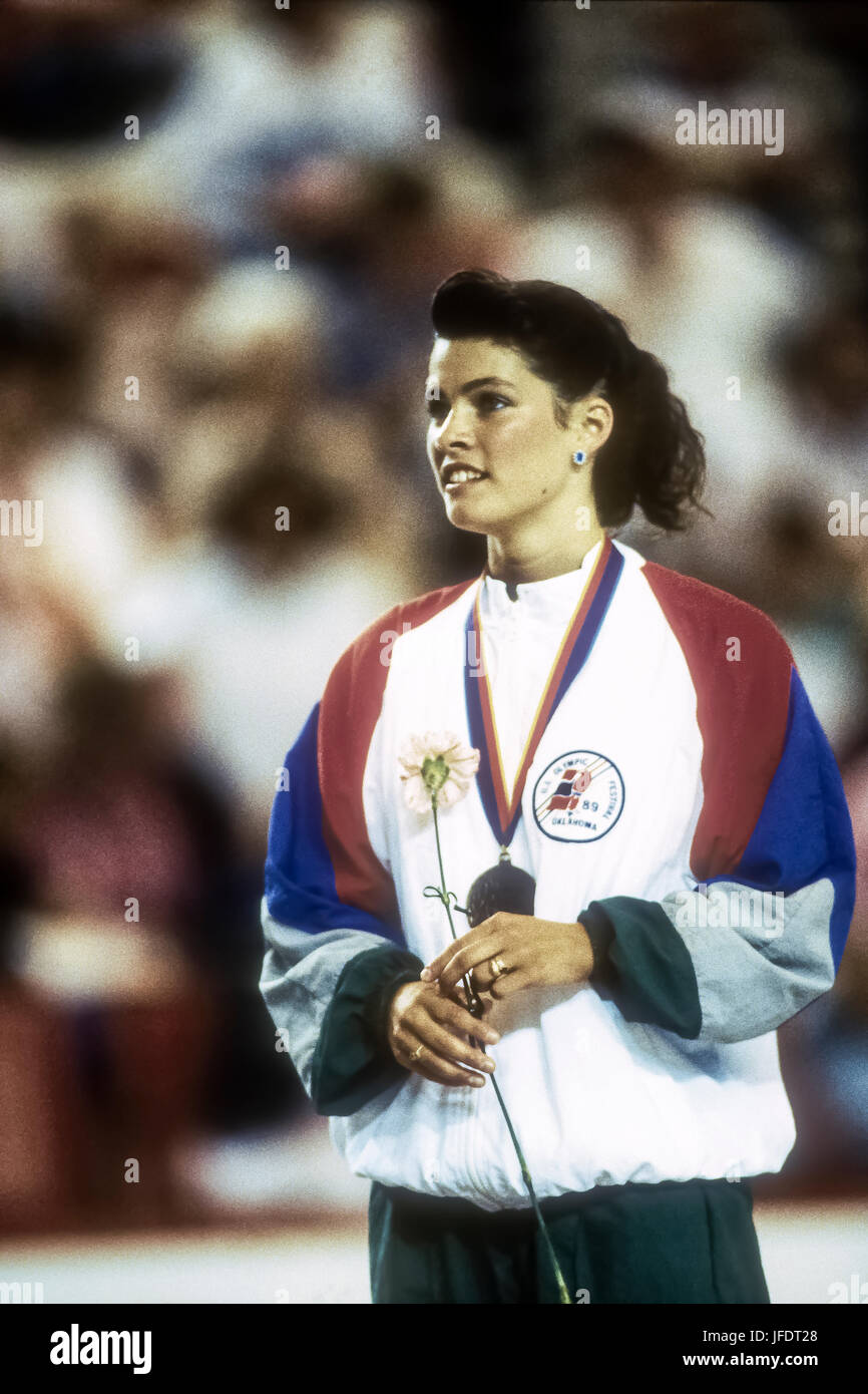 Nancy Kerrigan (USA) competing at the 1989 US Olympic Festival Stock Photo