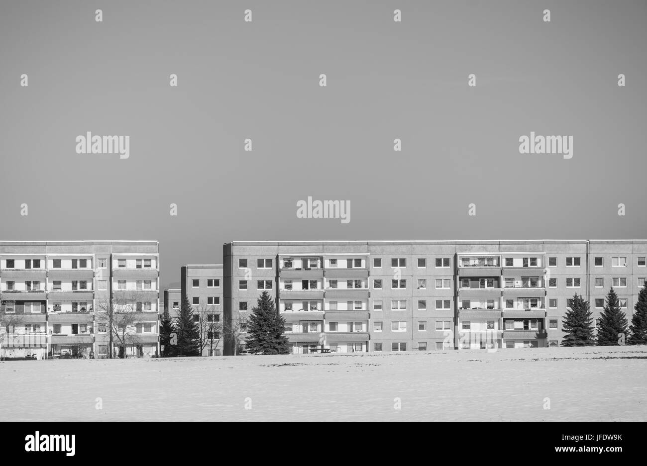 Living buildings in black and white Stock Photo