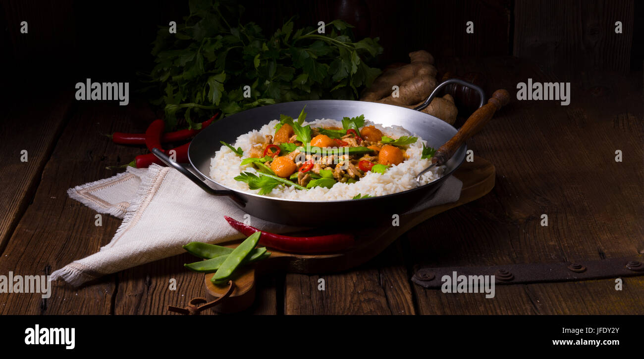 Veal Fricassee with rice Stock Photo Alamy