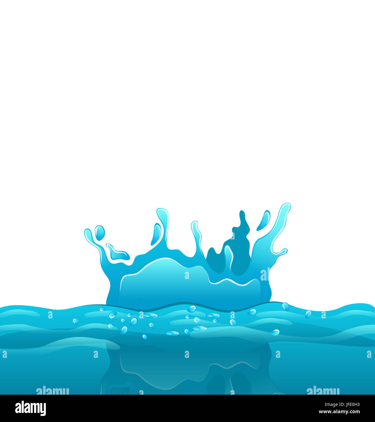 Illustration splash and crown on rippled water surface Stock Photo - Alamy