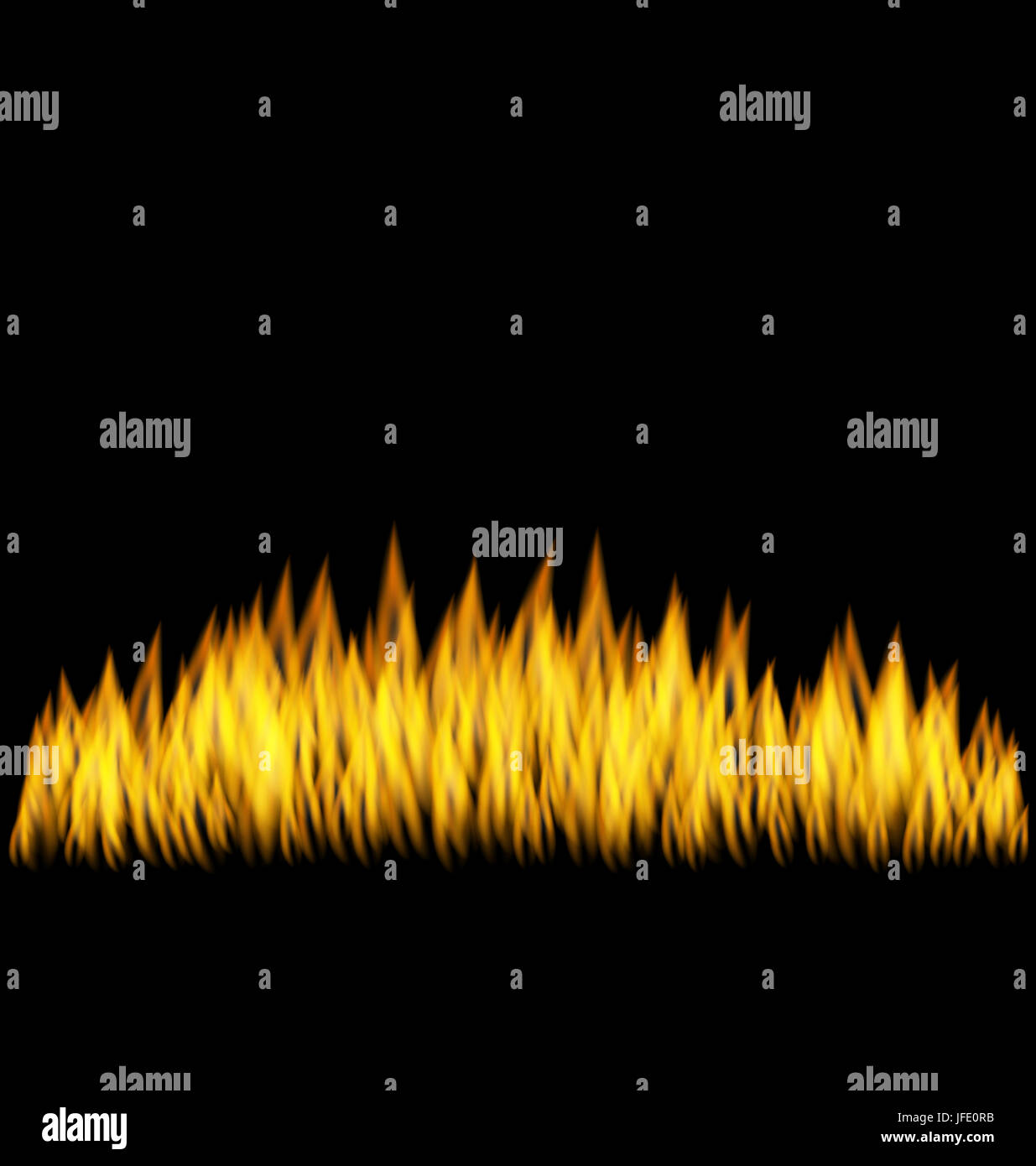 Illustration Realistic Fire Flame Isolated on Black Background Stock ...
