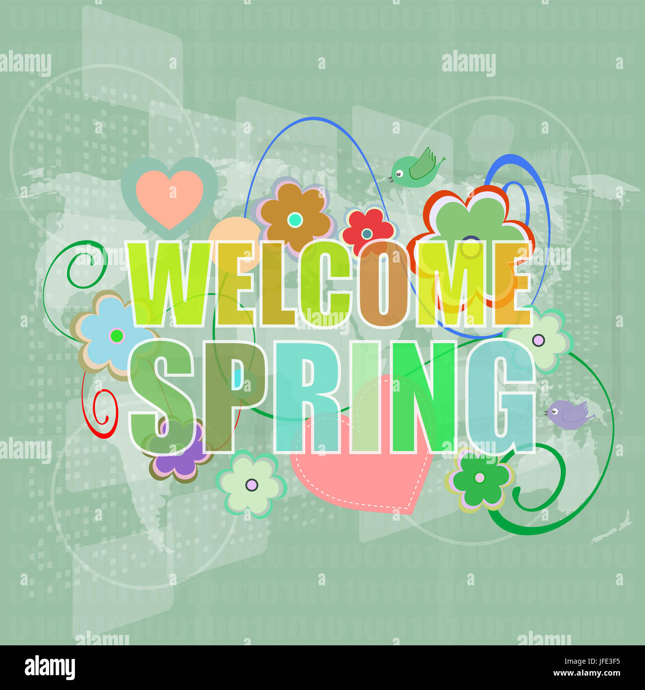 Welcome Spring Holiday Card Stock Photo