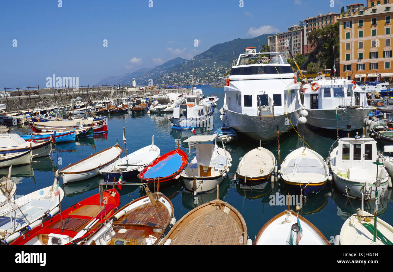 Camogli harbour, Liguria, Italy Stock Photo