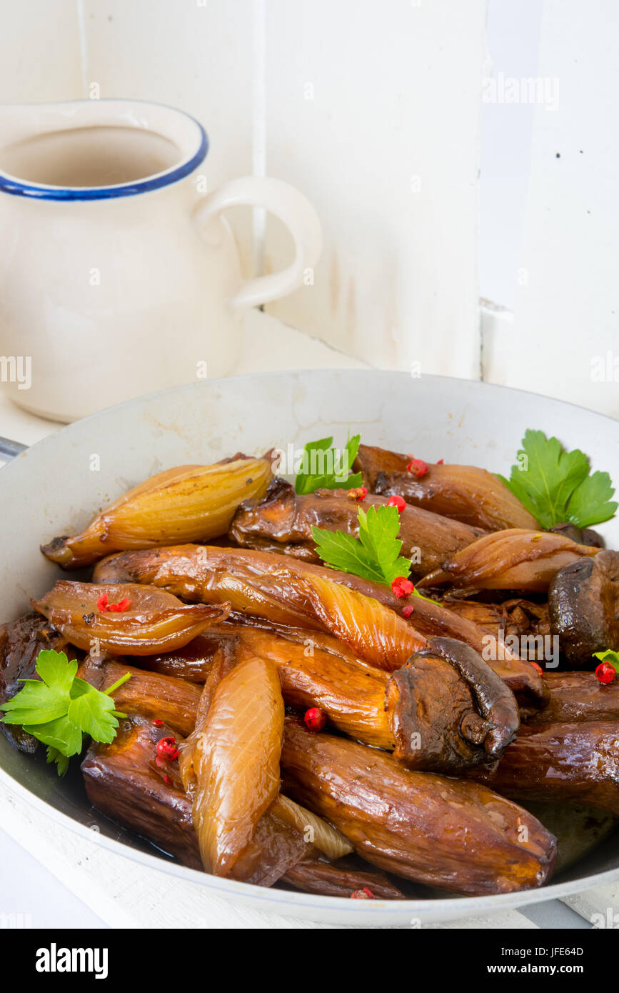 Roasted King Oyster Mushrooms Stock Photo Alamy