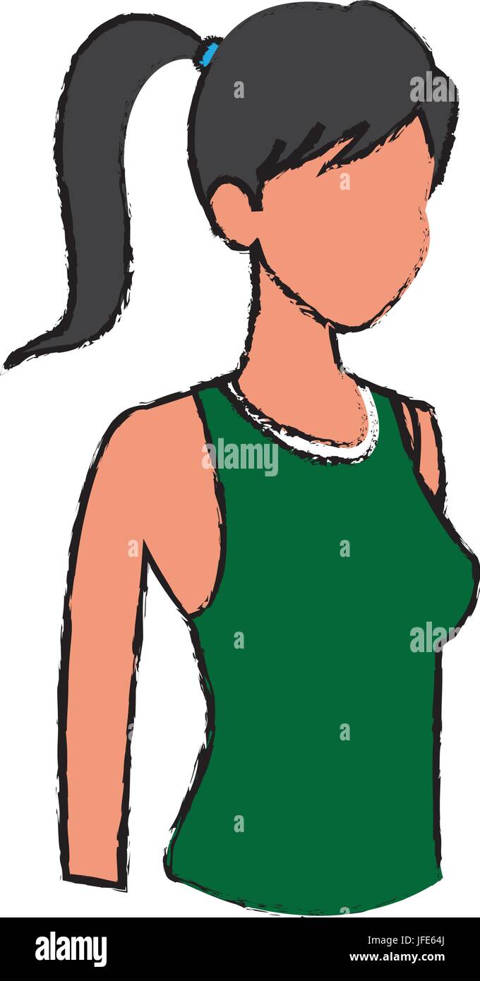 sport woman female athletic figure portrait Stock Vector Image & Art ...