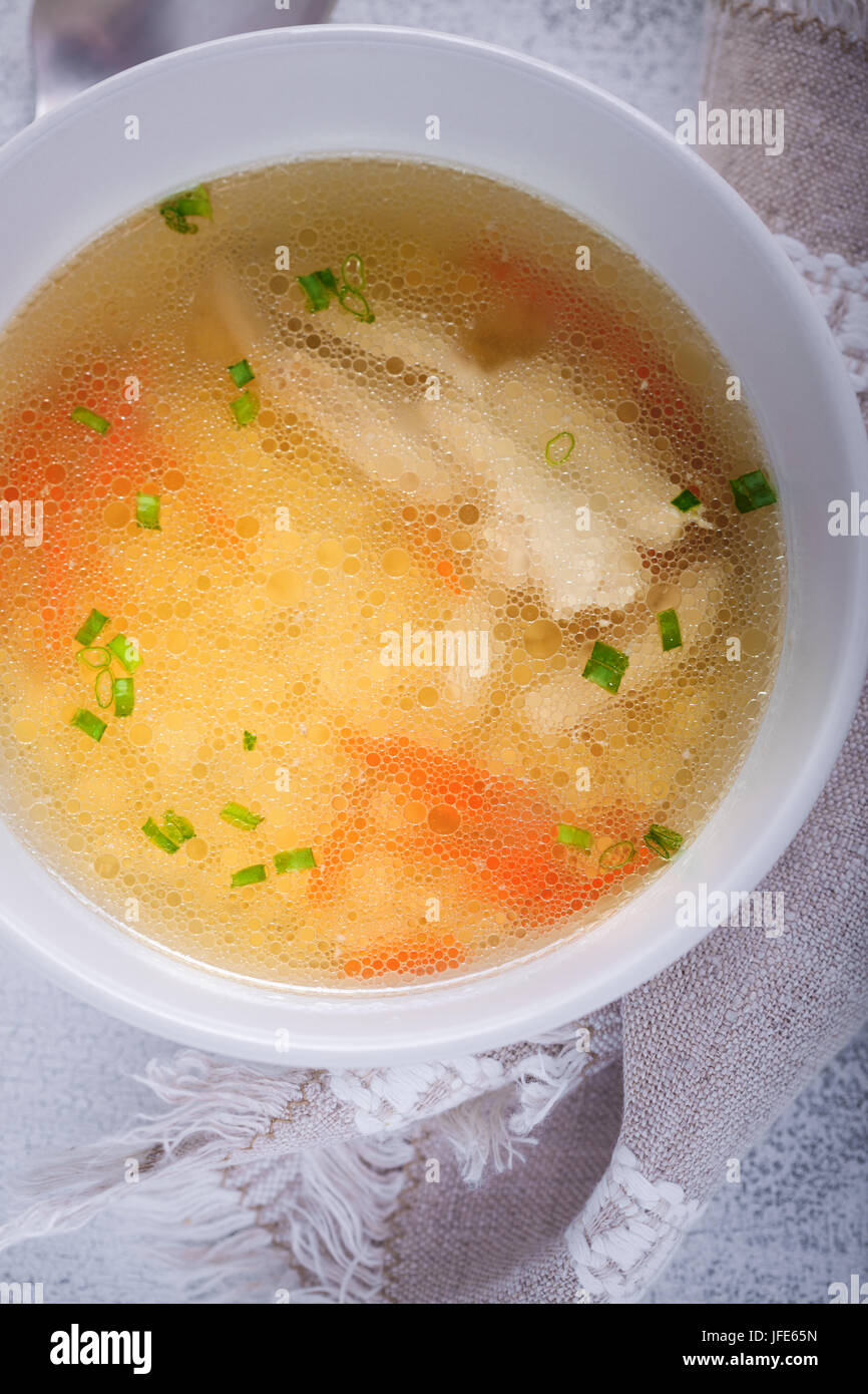 Fresh chicken soup Stock Photo Alamy