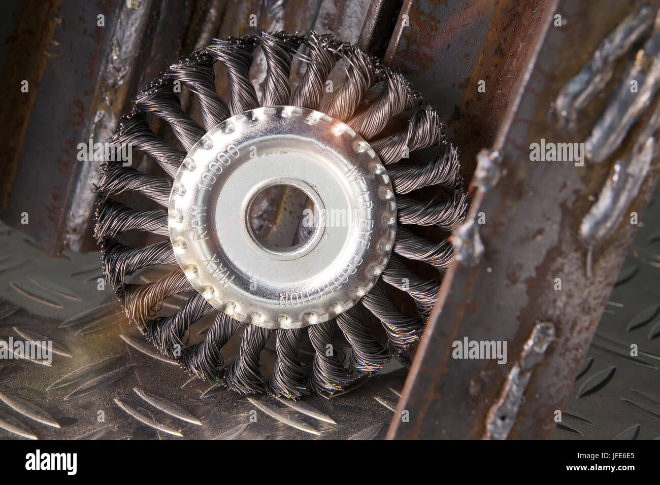 wire brush for mechanical cleaning of metal Stock Photo Alamy