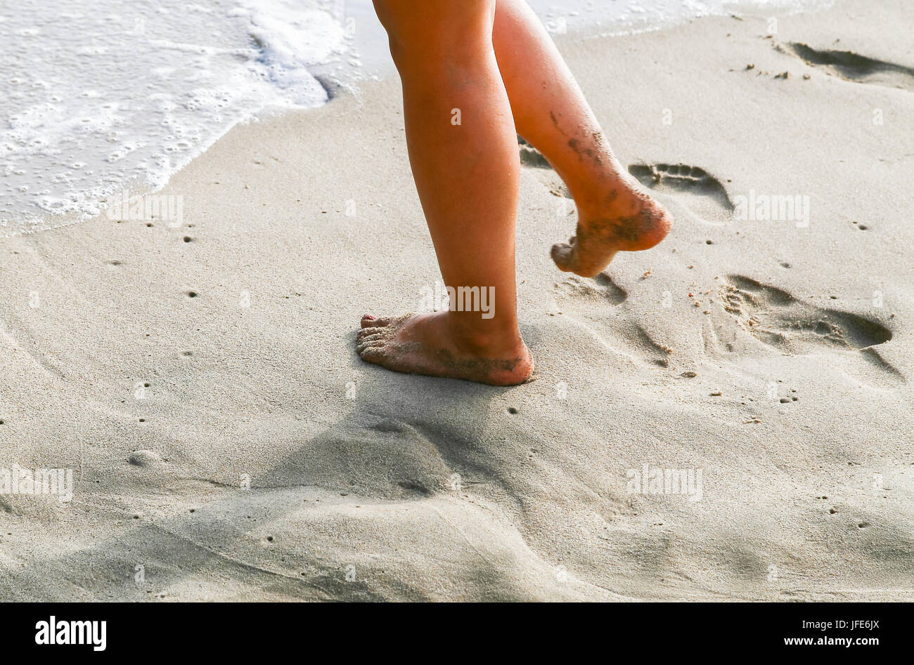 Barefoot on the Beach Stock Photo