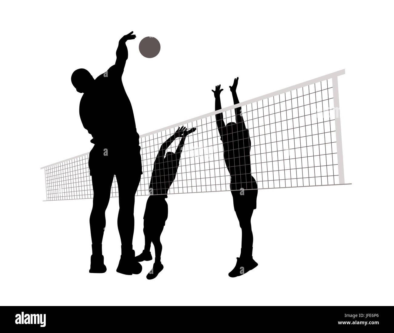 Men playing volleyball Stock Photo