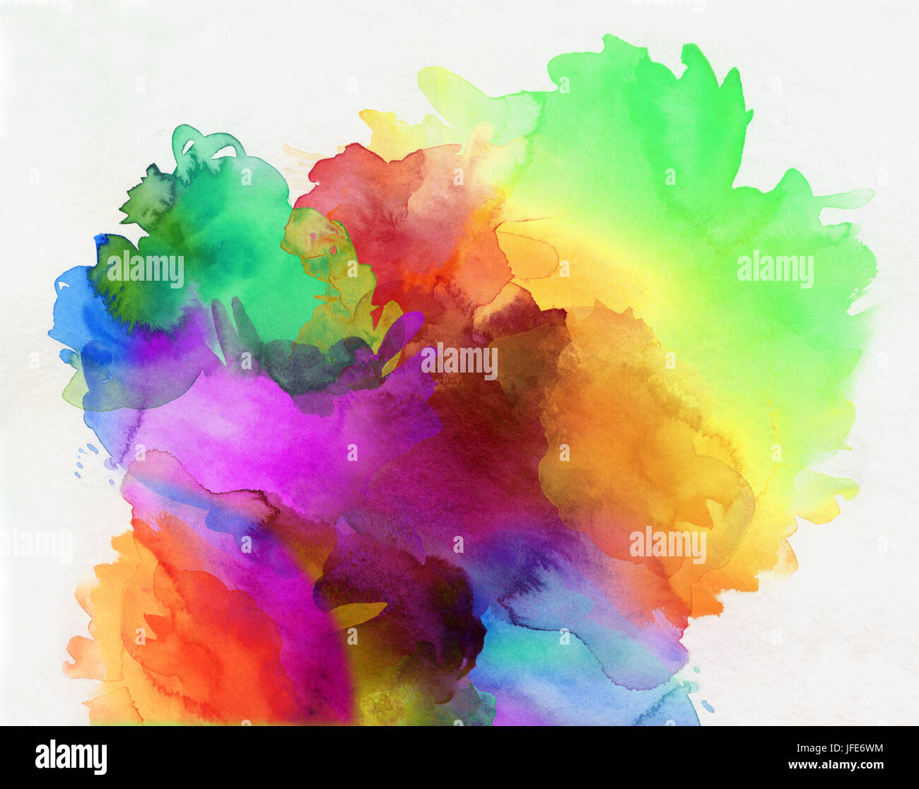 abstract watercolor rainbow artwork Stock Photo