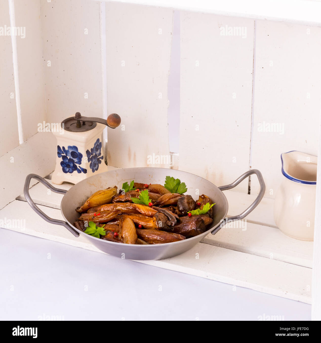 Roasted King Oyster Mushrooms Stock Photo Alamy
