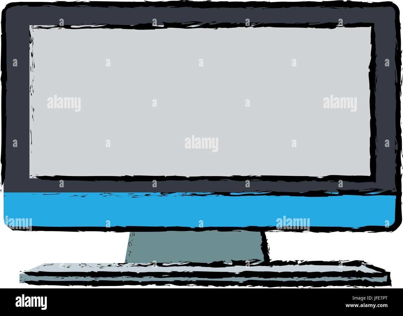 monitor screen computer device office equipment Stock Vector Image