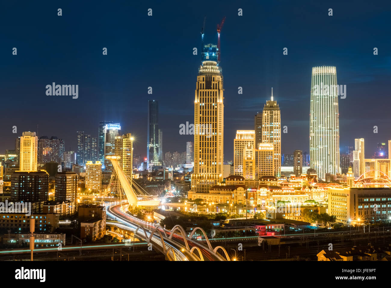 tianjin night scenes Stock Photo