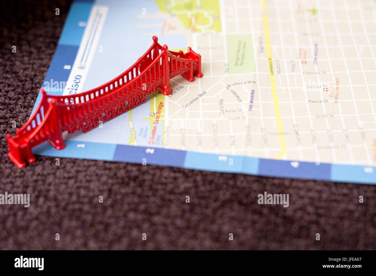 golden gate bridge miniature Stock Photo