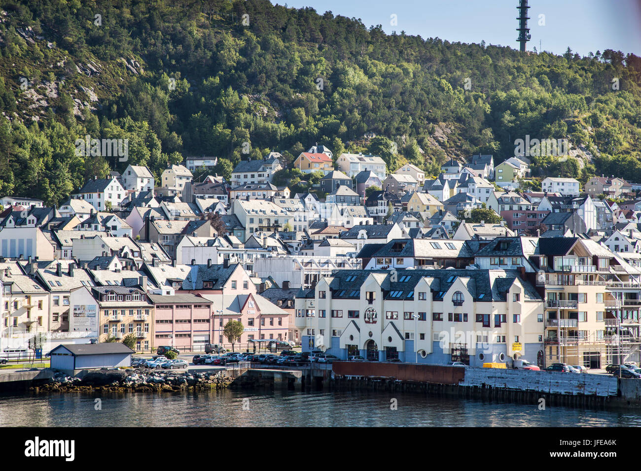 Ålesund a town and municipality in Møre og Romsdal county, Norway. Stock Photo