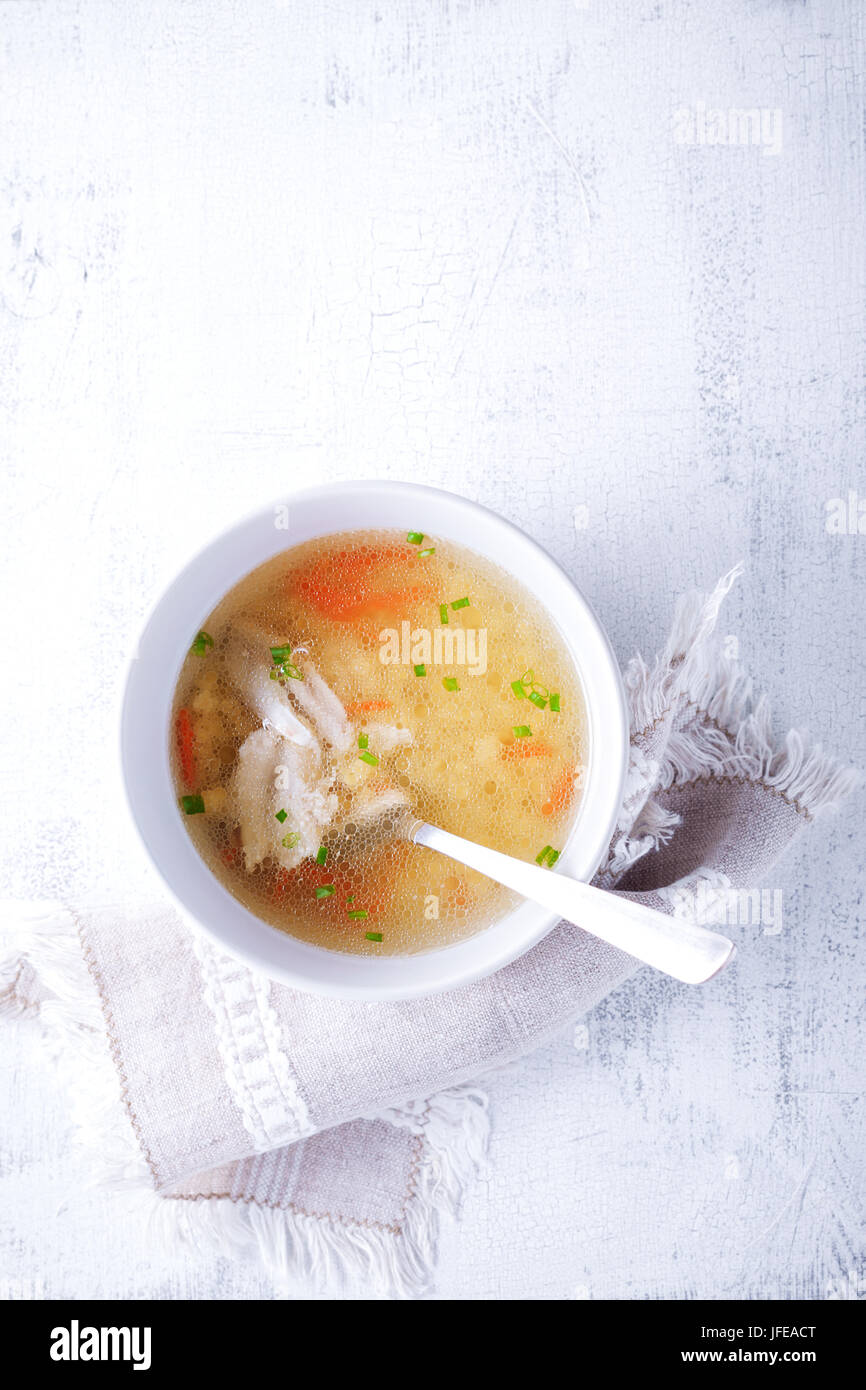 Fresh chicken soup Stock Photo - Alamy