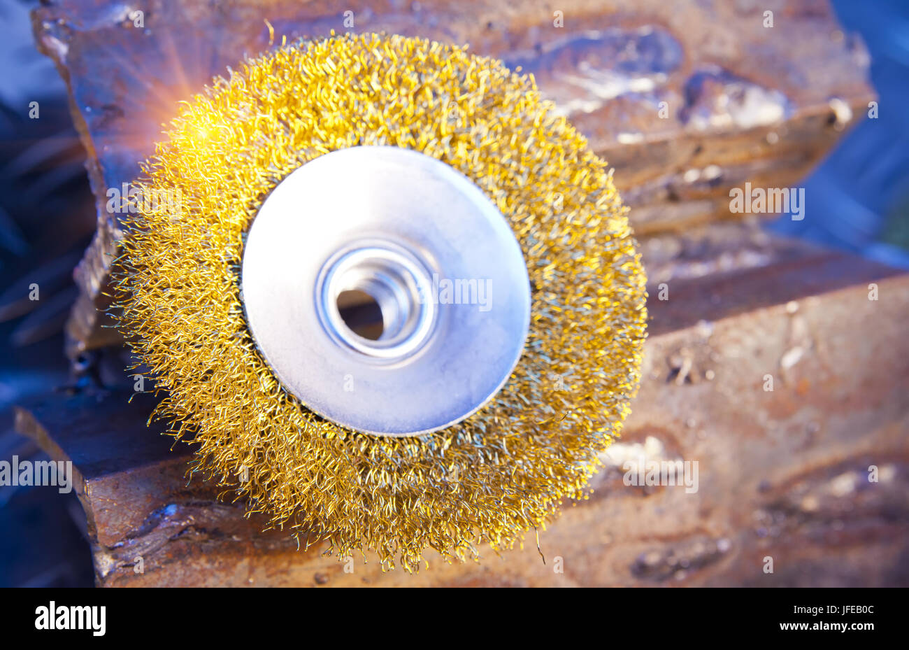 wire brush for metal processing Stock Photo Alamy