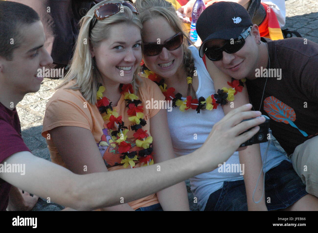 Impressions from the fan mile at the Football World Cup 2006 in Berlin on July 4, 2006, Germany Stock Photo
