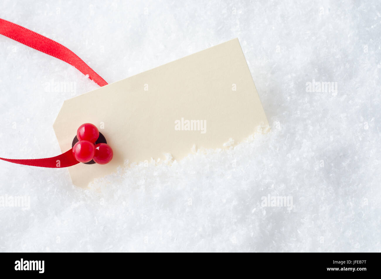 a blank christmas gift tag attached to a red ribbon and decorated with plastic red - Decorative Christmas Gift Tags a blank christmas gift tag attached to a red ribbon and decorated with plastic red - Decorative Christmas Gift Tags