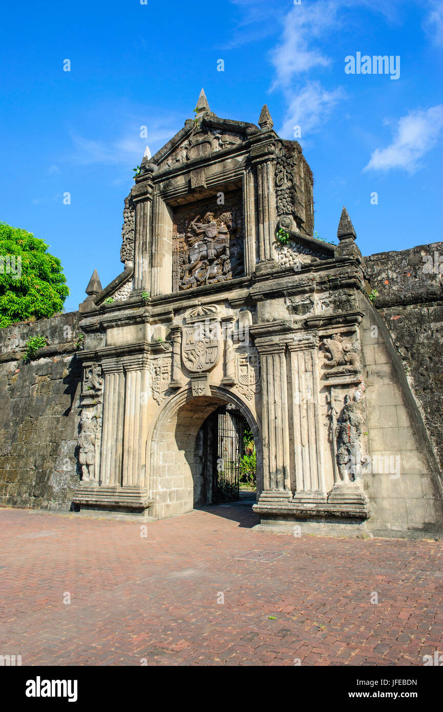 Entrance to the old Fort Santiago, Intramuros, Manila, Luzon, Philippines Stock Photo