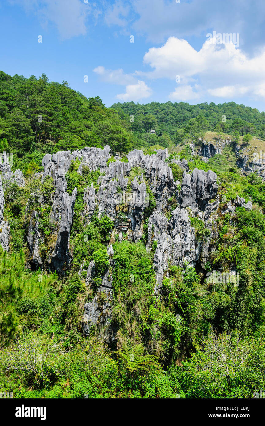 Sugong Coffins in the rock cliffs, Sagada, Luzon, Philippines Stock Photo