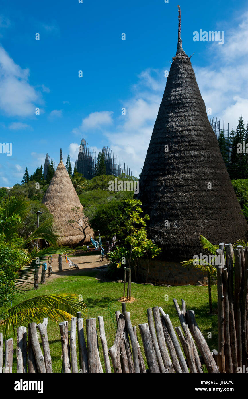 Tjibaou cultural center in Noumea capital of New Caledonia, Melanesia, South Pacific Stock Photo