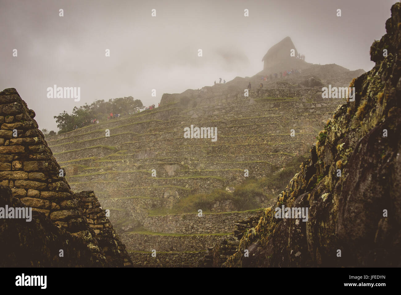Machu Picchu ruins in the clouds Stock Photo - Alamy