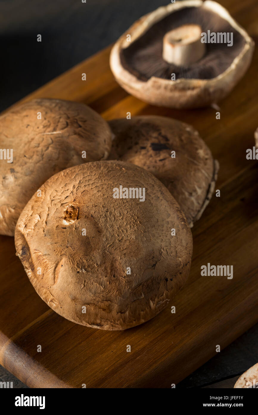 Healthy Organic Raw Portobello Mushroom Caps Ready to Eat Stock Photo Alamy