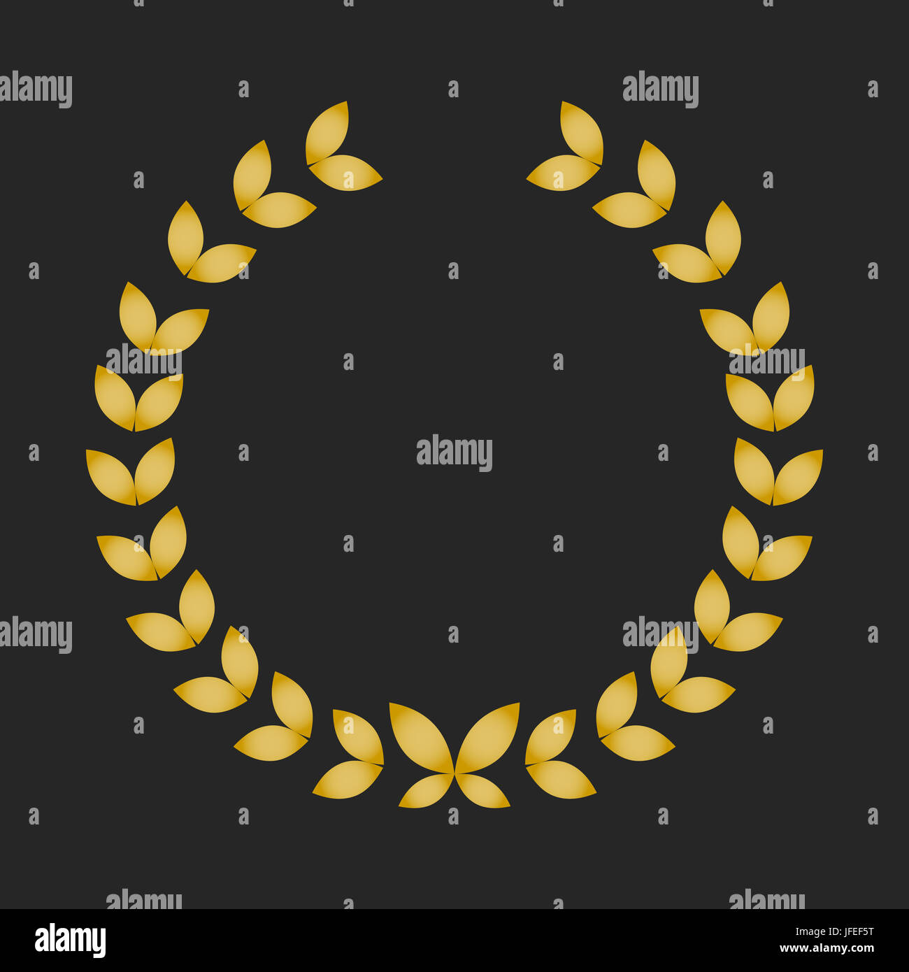Gold award laurel wreath on dark background. illustration Stock Photo