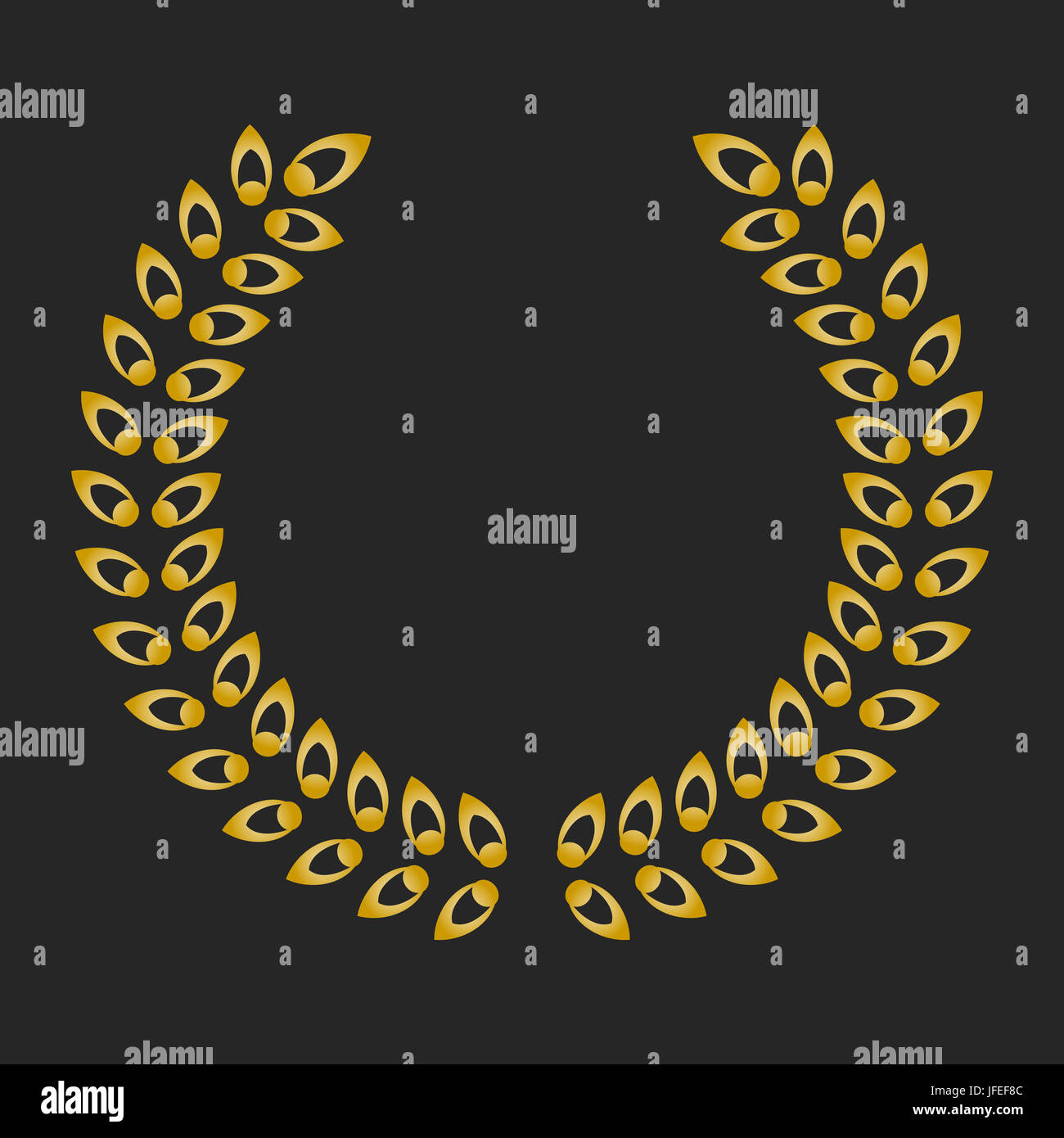 Gold award laurel wreath on dark background. illustration Stock Photo
