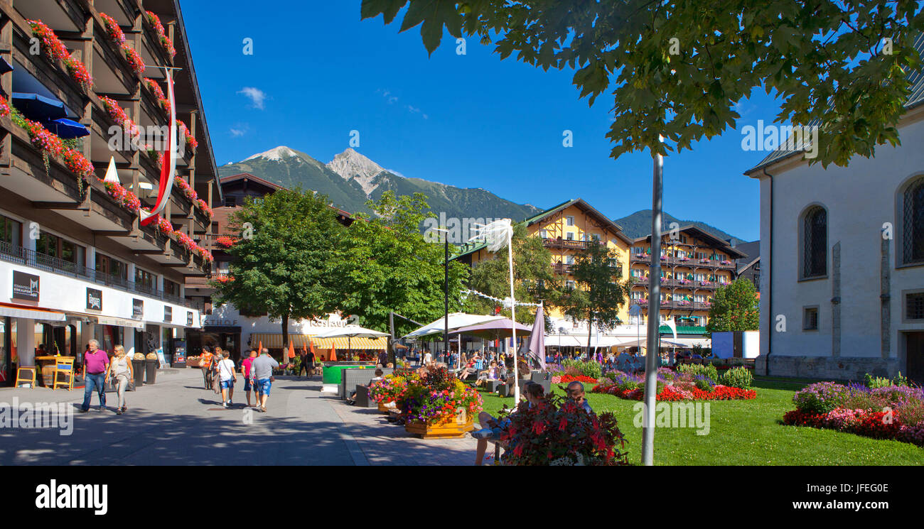 Austria, Tyrol, Seefeld, view of a place, summer, Stock Photo