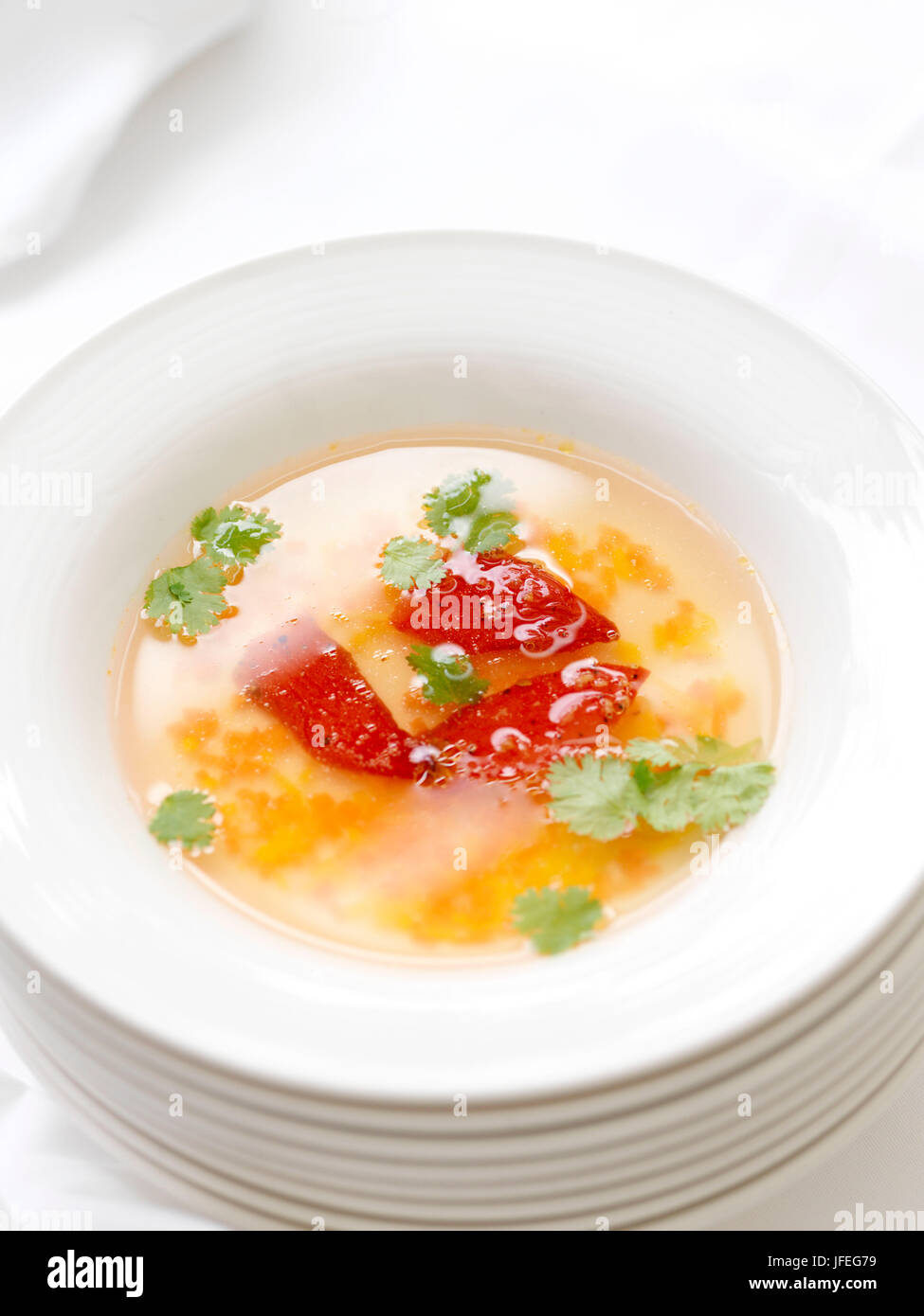 Klare Tomatensuppe Stock Photo