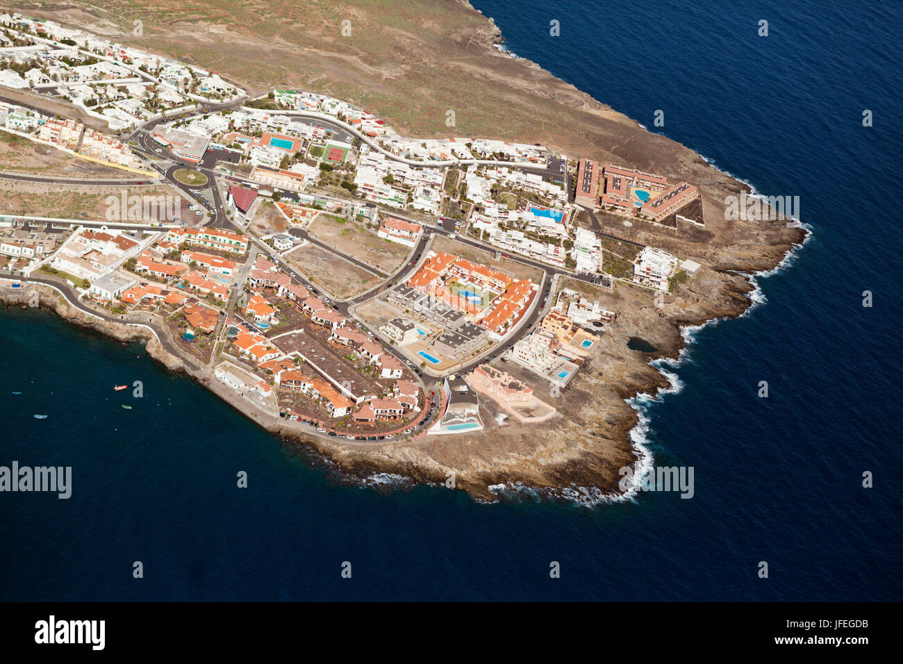 Aerial shot of El Poris de Abona, Tenerife, Spain Stock Photo