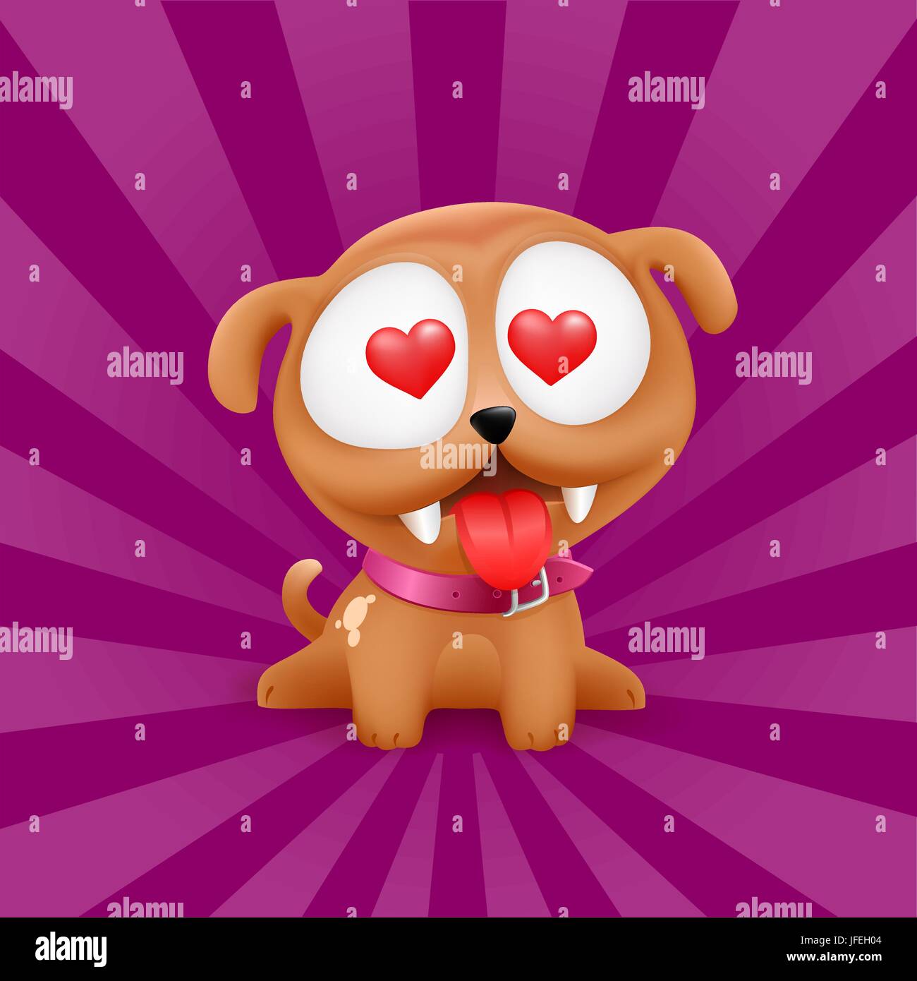 Puppy in love vector character sitting Stock Vector