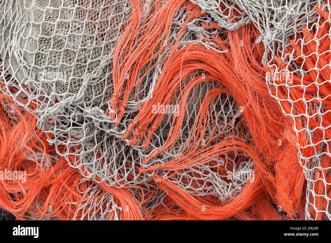 nets of the fishermen, Friedrichskoog, Ditmarsh, Schleswig - Holstein, North Germany, Germany, Europe Stock Photo