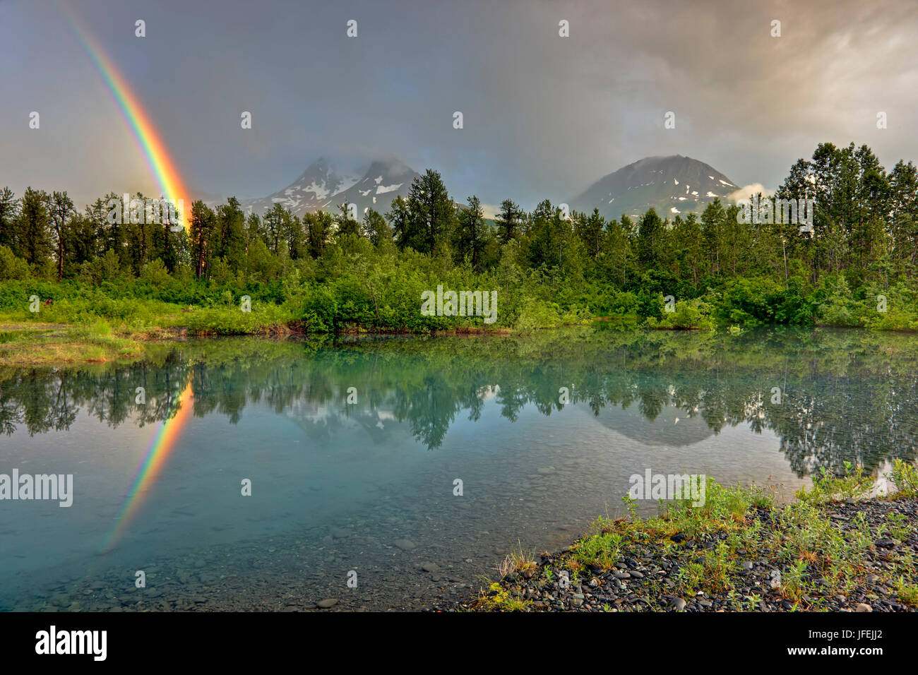 North America, the USA, Alaska, scenery, rainbow Stock Photo - Alamy