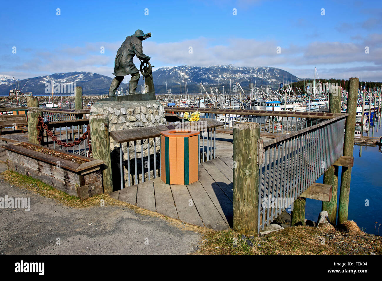 North America, the USA, Alaska, corduroy ova, harbour Stock Photo