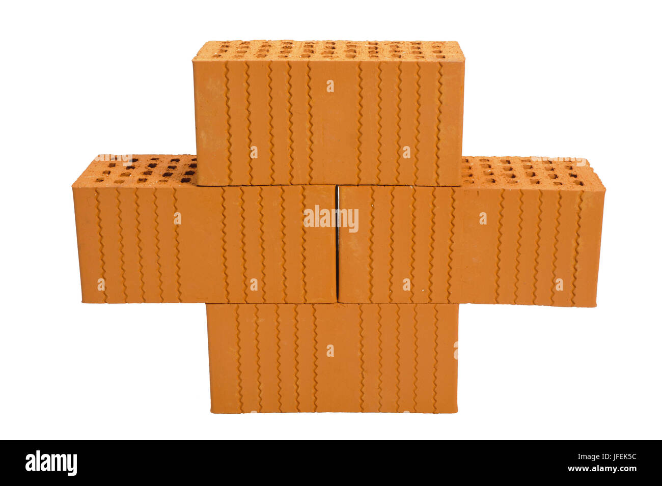Red bricks for building of a house Stock Photo