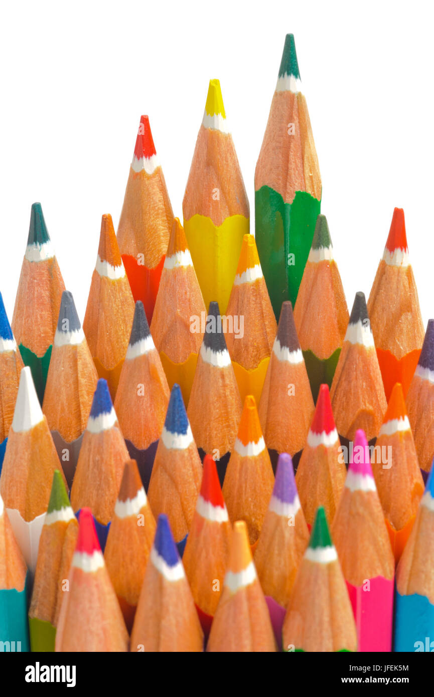 Group of coloured pencils as a chart Stock Photo