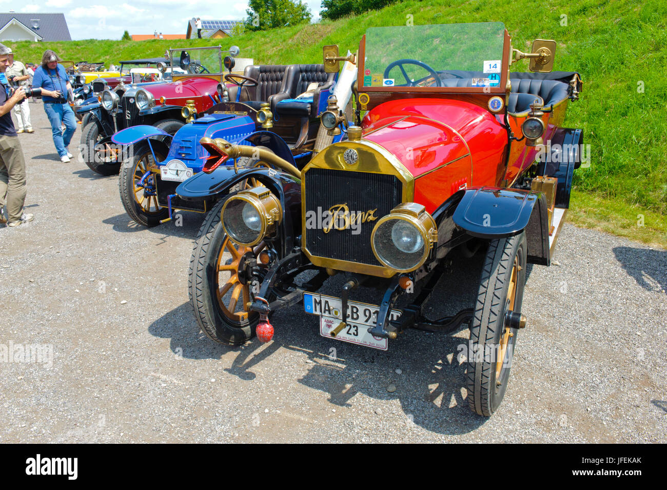 Old-timer rally 'Herkomer contention' in Landsberg in Lech for at least 80 year-old cars, here with Benz 8/20, year of manufacture in 1913 Stock Photo