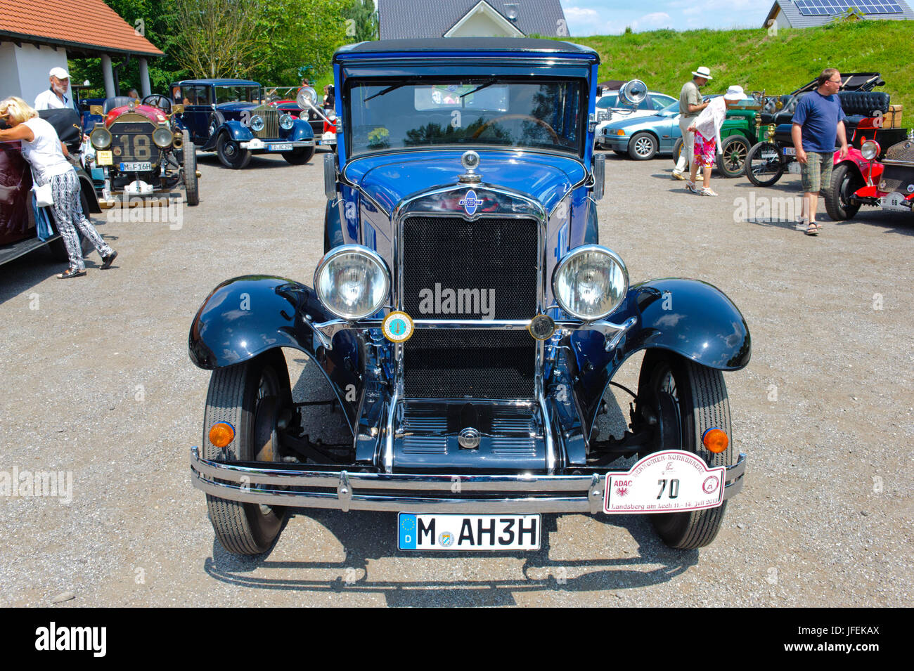 Old-timer rally 'Herkomer contention' in Landsberg in Lech for at least 80 year-old cars, here with Chevrolet Sedan Universal AD, year of manufacture in 1930 Stock Photo