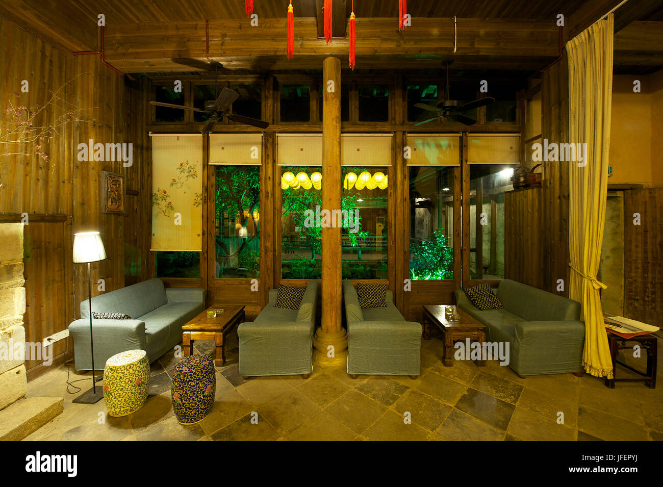 China, Anhui province, Bishan village, Hotel Pig's Inn Stock Photo