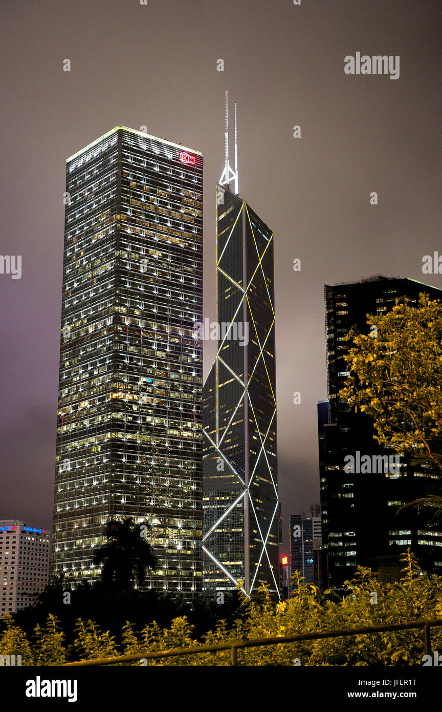 China, Hong Kong, Central District, Bank of China Tower by architect Ieoh Ming Pei Stock Photo