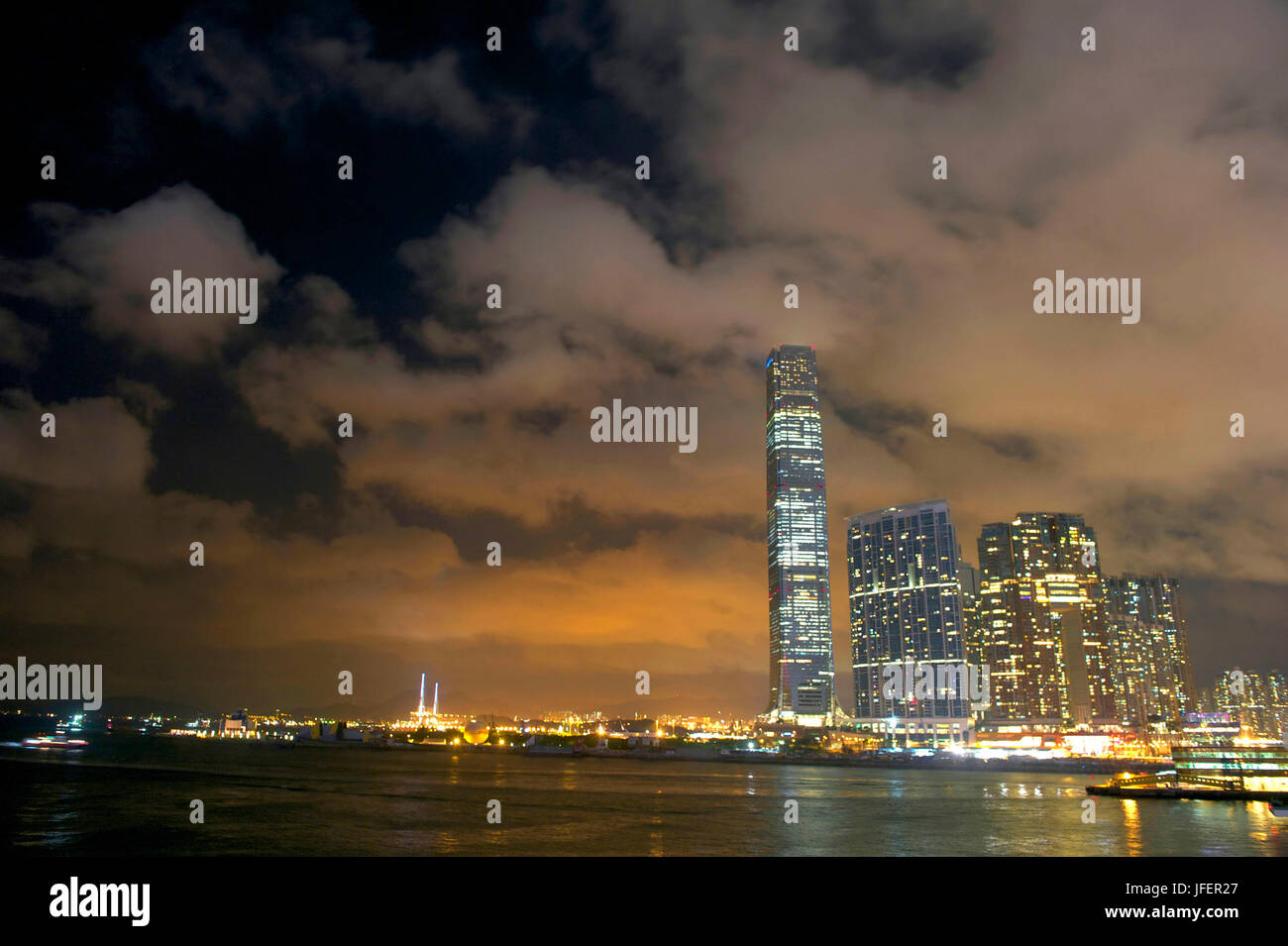 China, Hong Kong, west Kowloon, ICC (International Commerce Centre) building Stock Photo