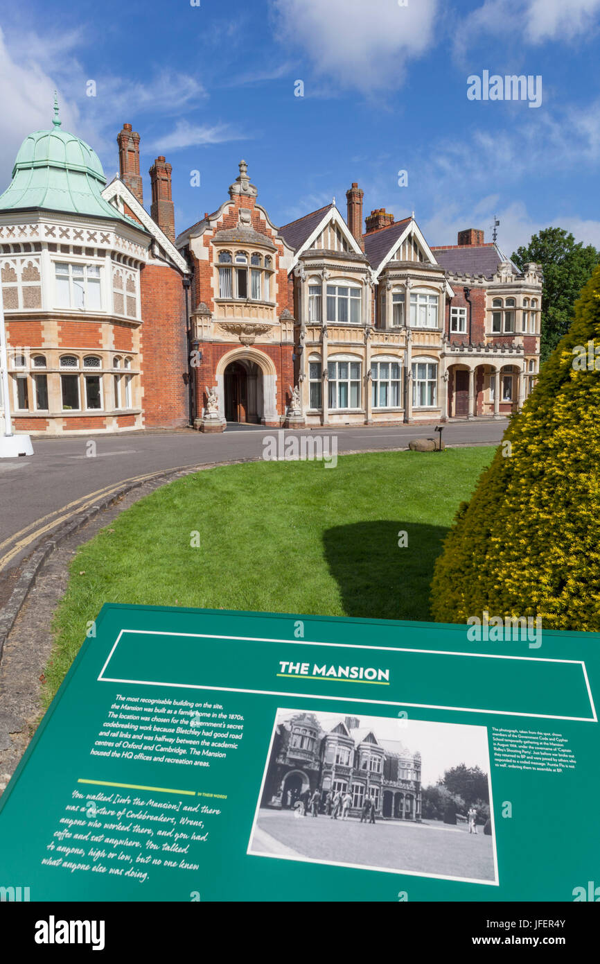 England, Buckinghamshire, Bletchley, Bletchley Park, The Mansion Stock Photo