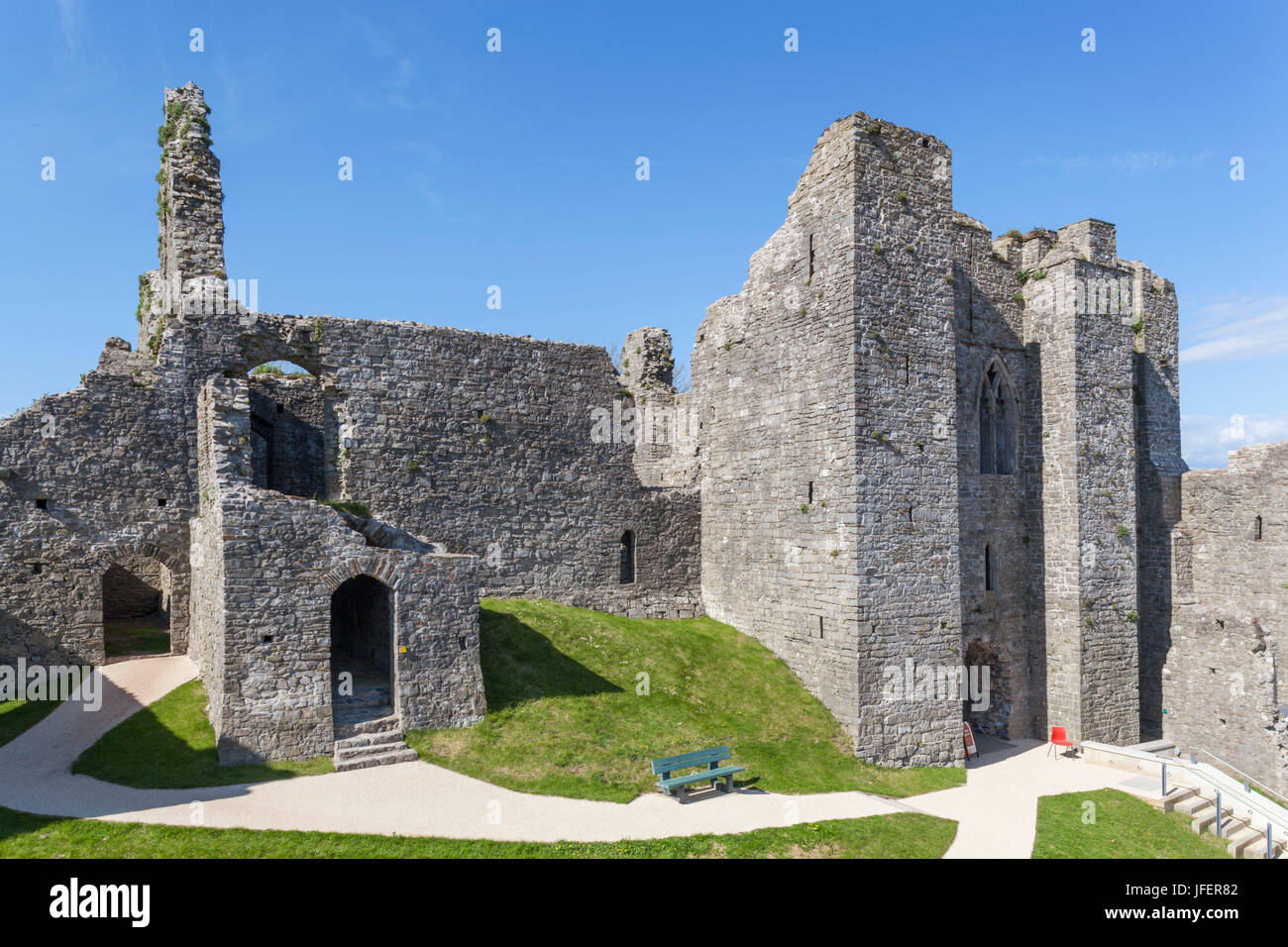 Wales, Glamorgan, Gower Peninsula, Mumbles, Oystermouth Castle Stock Photo