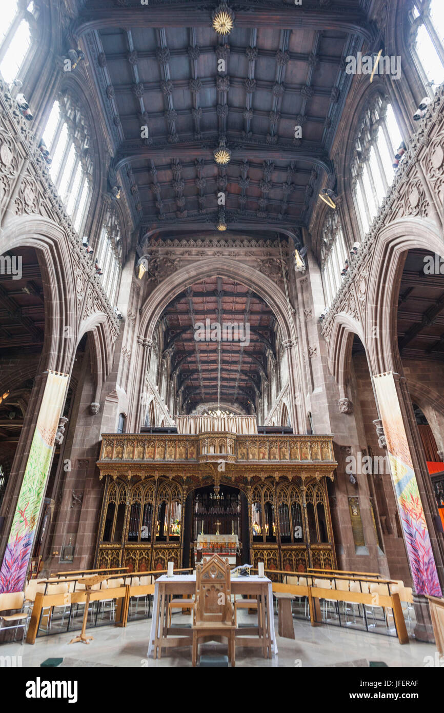 England, Manchester, Manchester Cathedral, Interior View Stock Photo