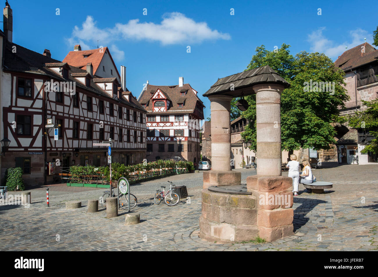 Germany, Nürnberg City, Near Nürnberg Castle, well, Stock Photo